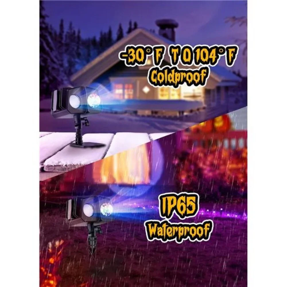 Halloween Christmas Projector Lights Outdoor 26 HD Effects 3D Ocean Wave Pattern